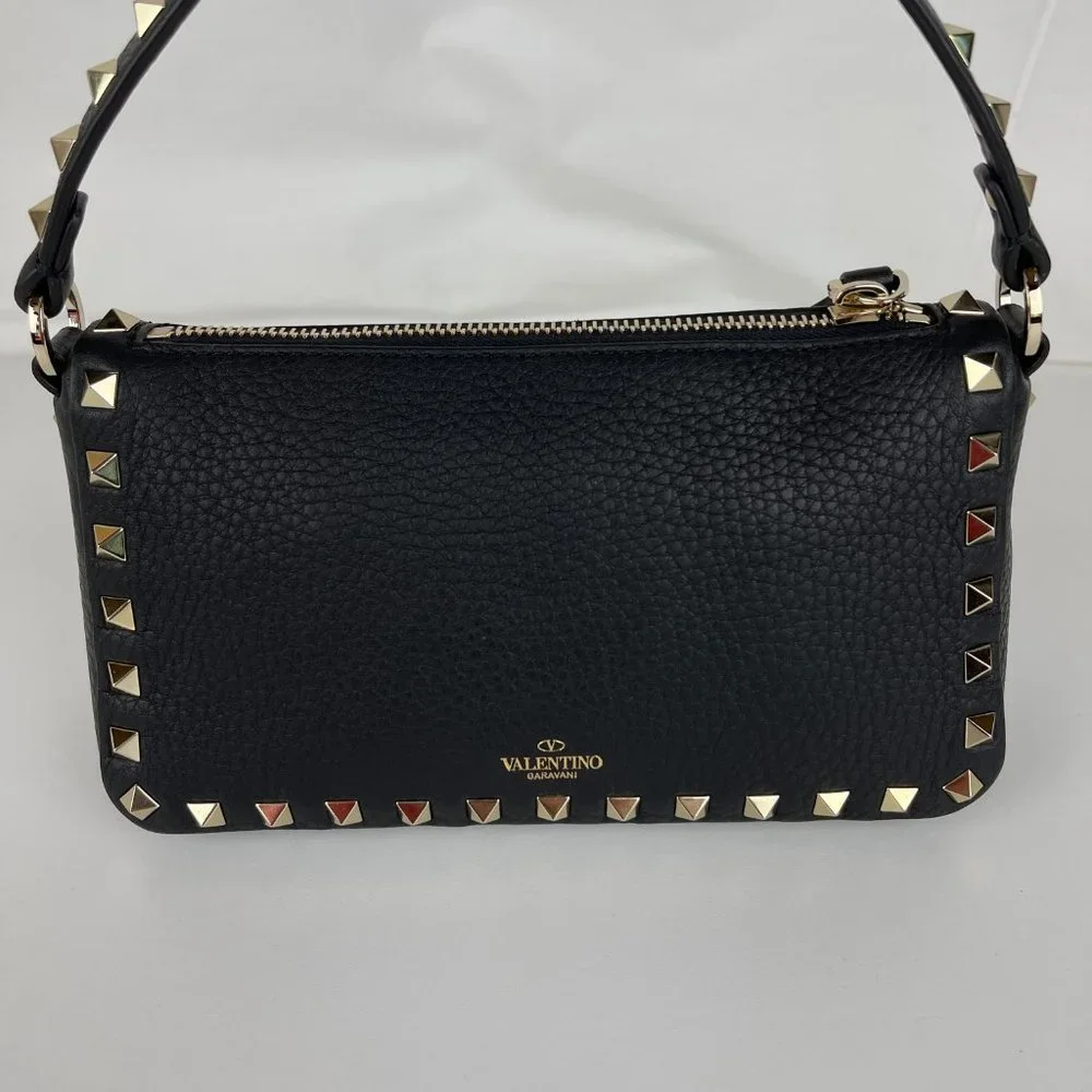New Valentino Small Rockstud Grainy Calfskin Shoulder Bag - Picture 6 of 11